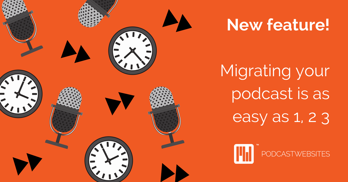 New feature! Migrating your podcast is an easy as 1, 2 3 blog cover art