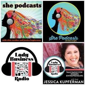 examples of my podcast cover design before and after